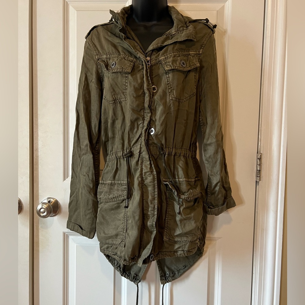 Olive Green Hooded Women's Jacket